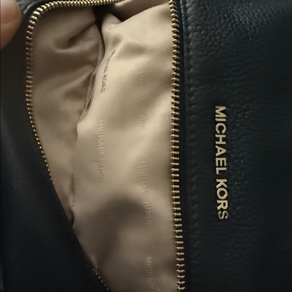 Michael Kors Dark Navy Blue Pebbled Leather Backpack - Picture 3 of 7